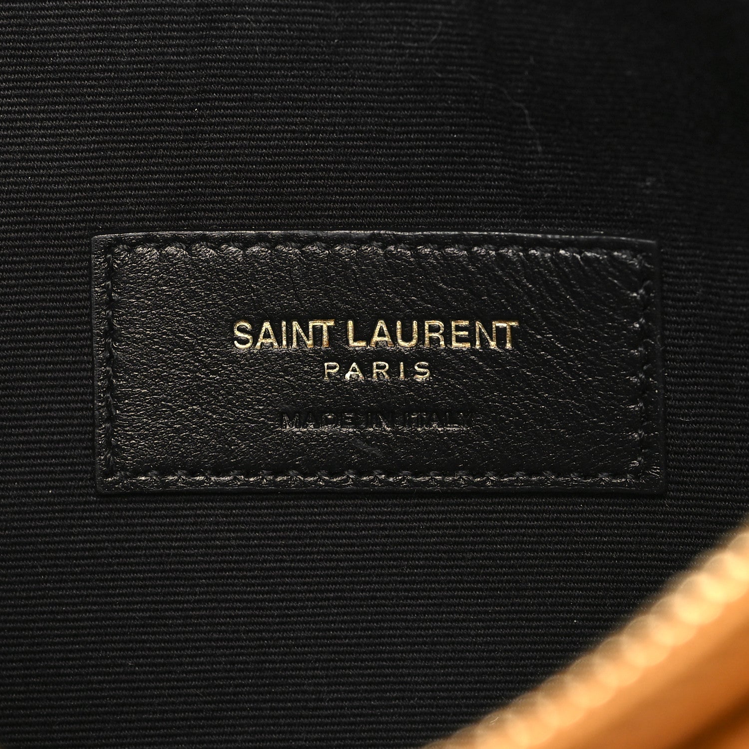 Saint Laurent Grain De Poudre Chevron Monogram Large Bill Pouch Senape Yellow 6 of 11