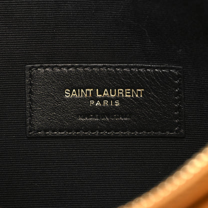 Saint Laurent Grain De Poudre Chevron Monogram Large Bill Pouch Senape Yellow 6 of 11