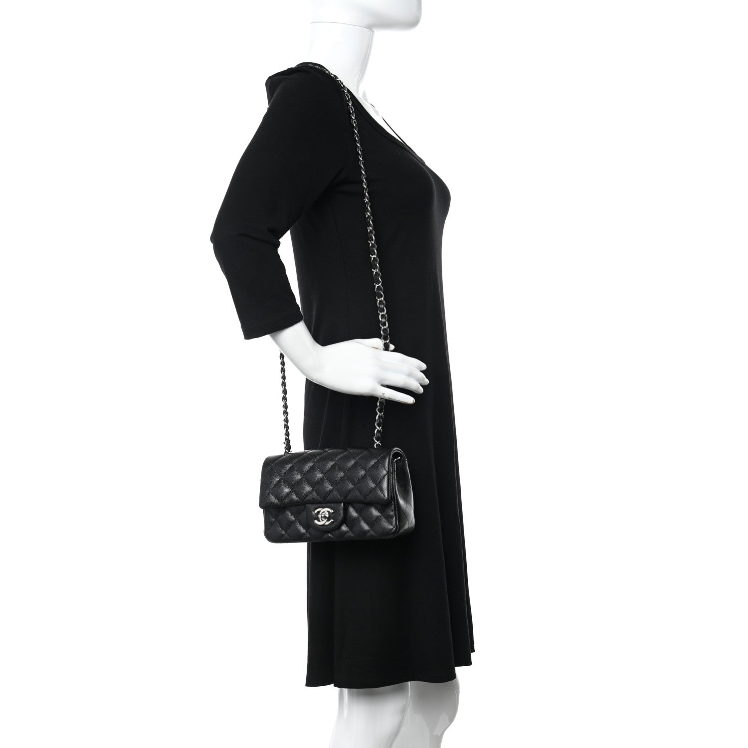 Chanel Caviar Quilted Mini Rectangular Flap Black 2 of 11