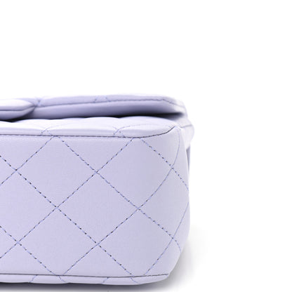 Chanel Lambskin Quilted Mini Top Handle Rectangular Flap Light Purple 9 of 9