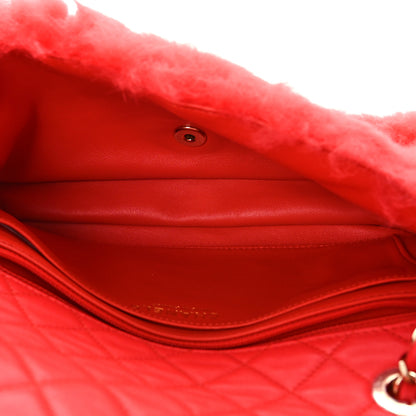 Chanel Shearling Lambskin Quilted Flap Bright Red 5 of 9