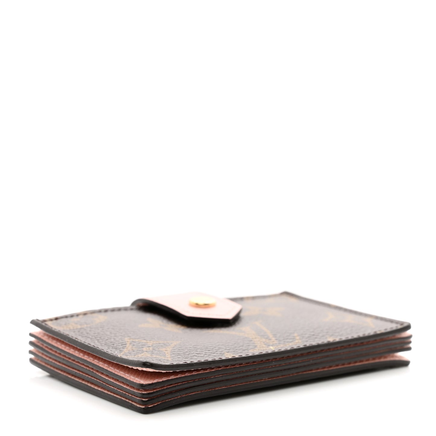 Monogram Gusset Card Holder Rose Ballerine