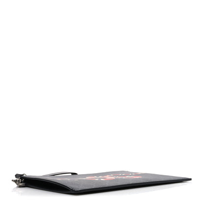 Gucci GG Supreme Monogram Kingsnake Zip Wristlet Pouch Black Grey 4 of 7