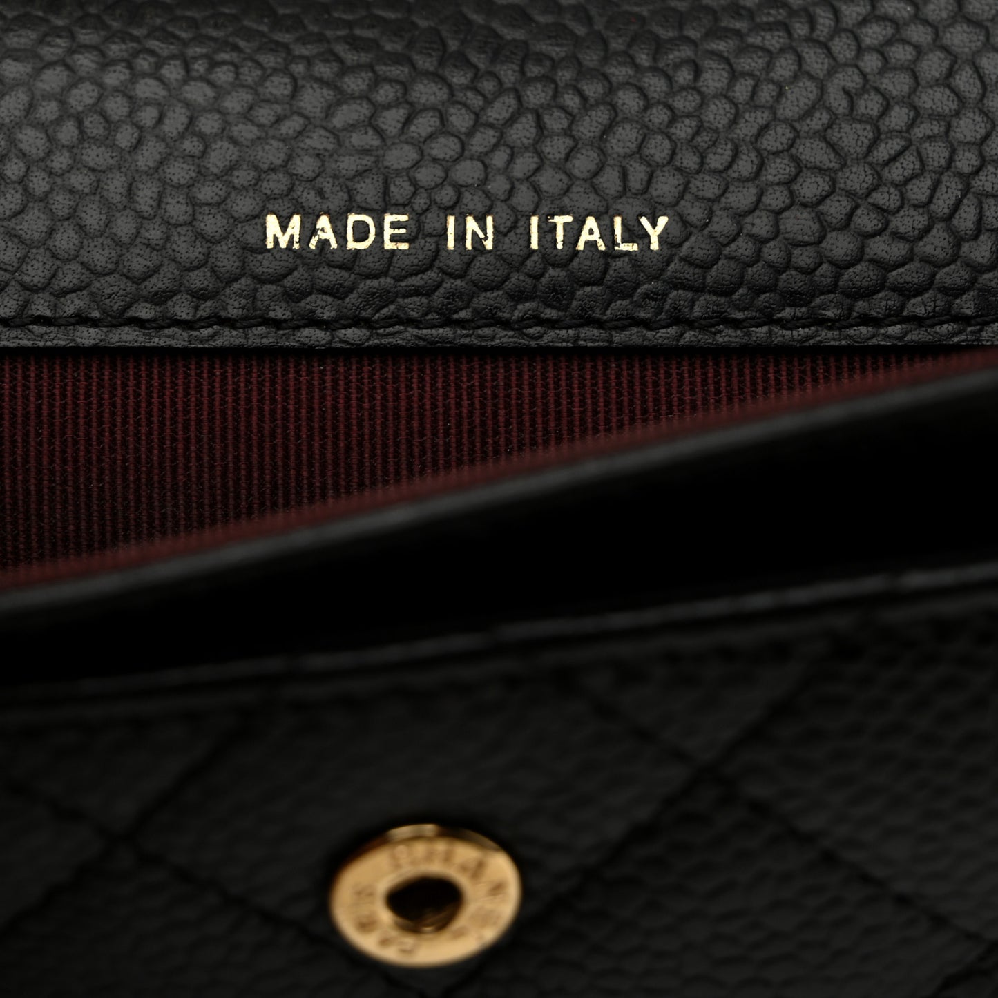 Caviar Quilted Flap Card Holder Black