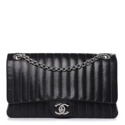 Chanel Lambskin Vertical Quilted Medium Single Flap Black 1 of 17