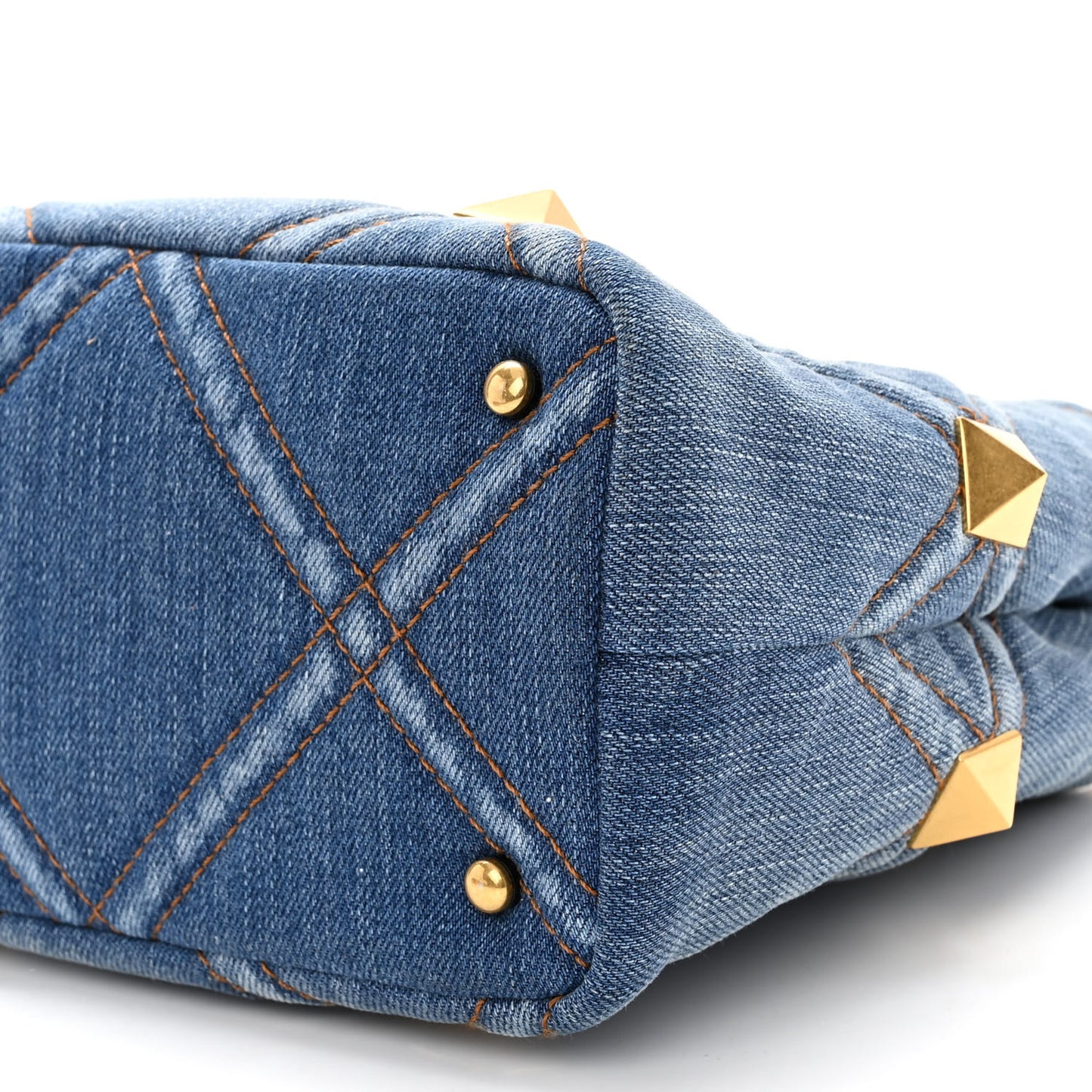 Denim Small Roman Stud The Handle Bag Light Denim Selleria