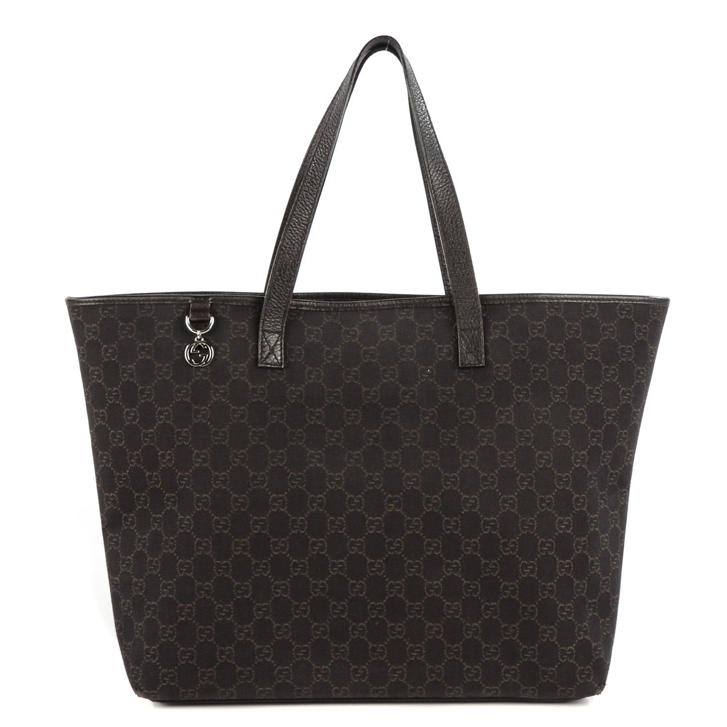 Monogram Denim Large Tote Brown
