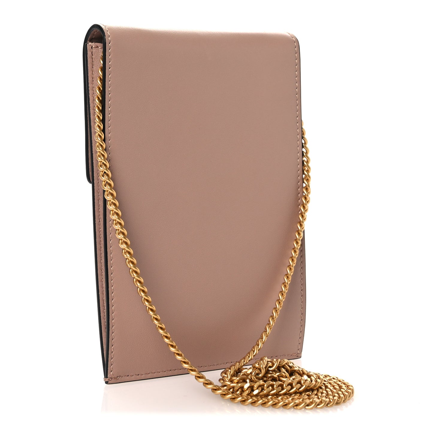 Calfskin Vlogo Phone Pouch Poudre