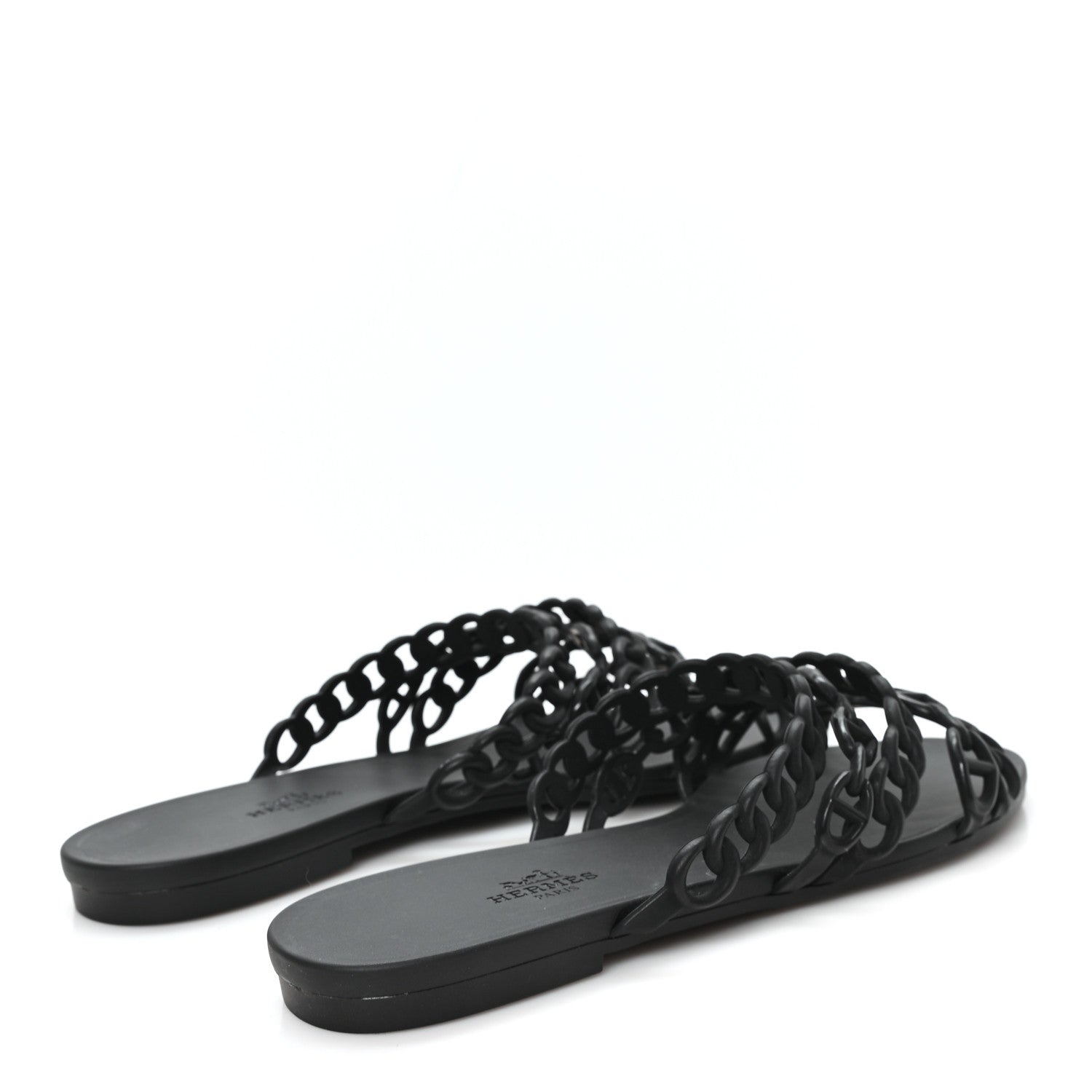Hermes Rubber Chaine d'Ancre Nude Sandals 39 Black 5 of 9