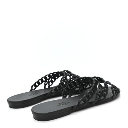 Hermes Rubber Chaine d'Ancre Nude Sandals 39 Black 5 of 9
