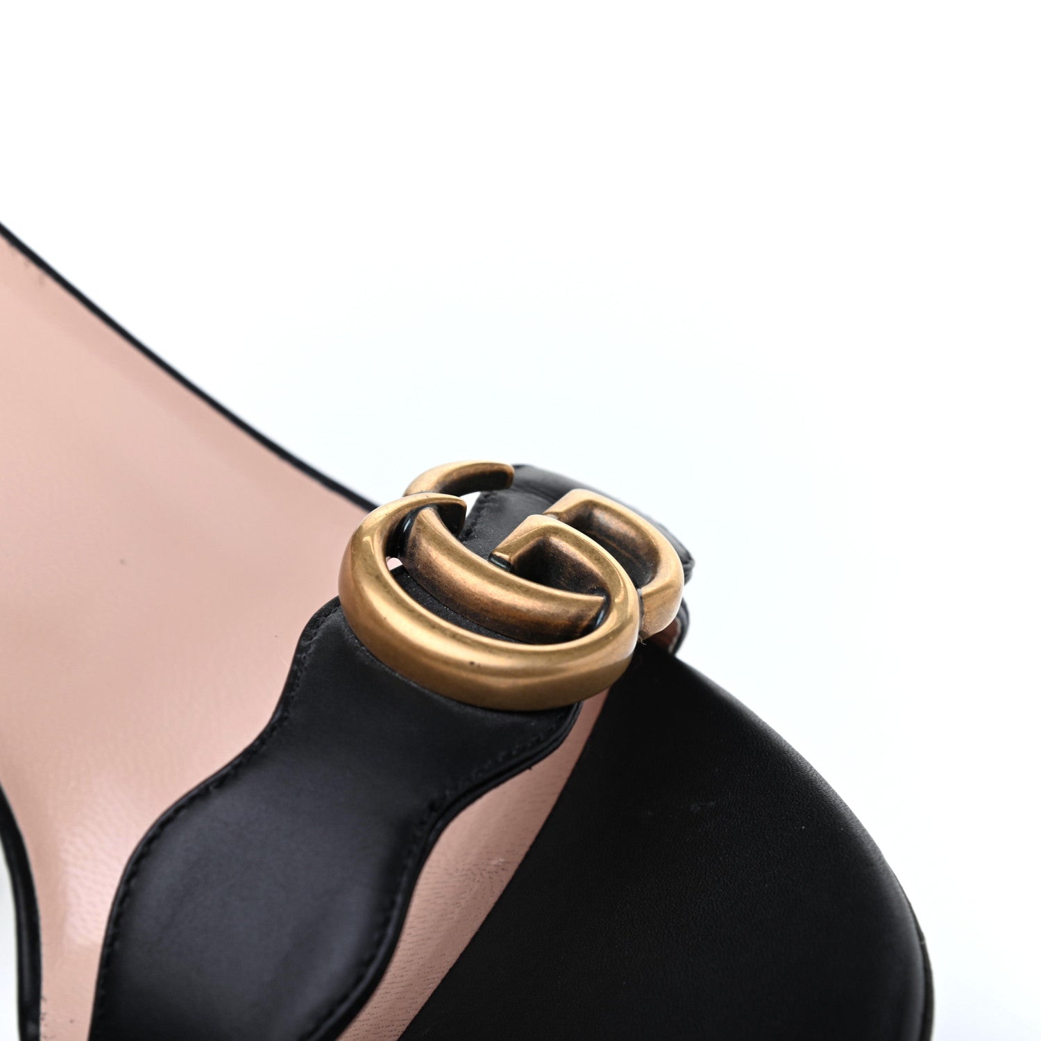 Gucci Lifford Calfskin GG Marmont Ankle Wrap 105mm Sandals 39 Black 14 of 15