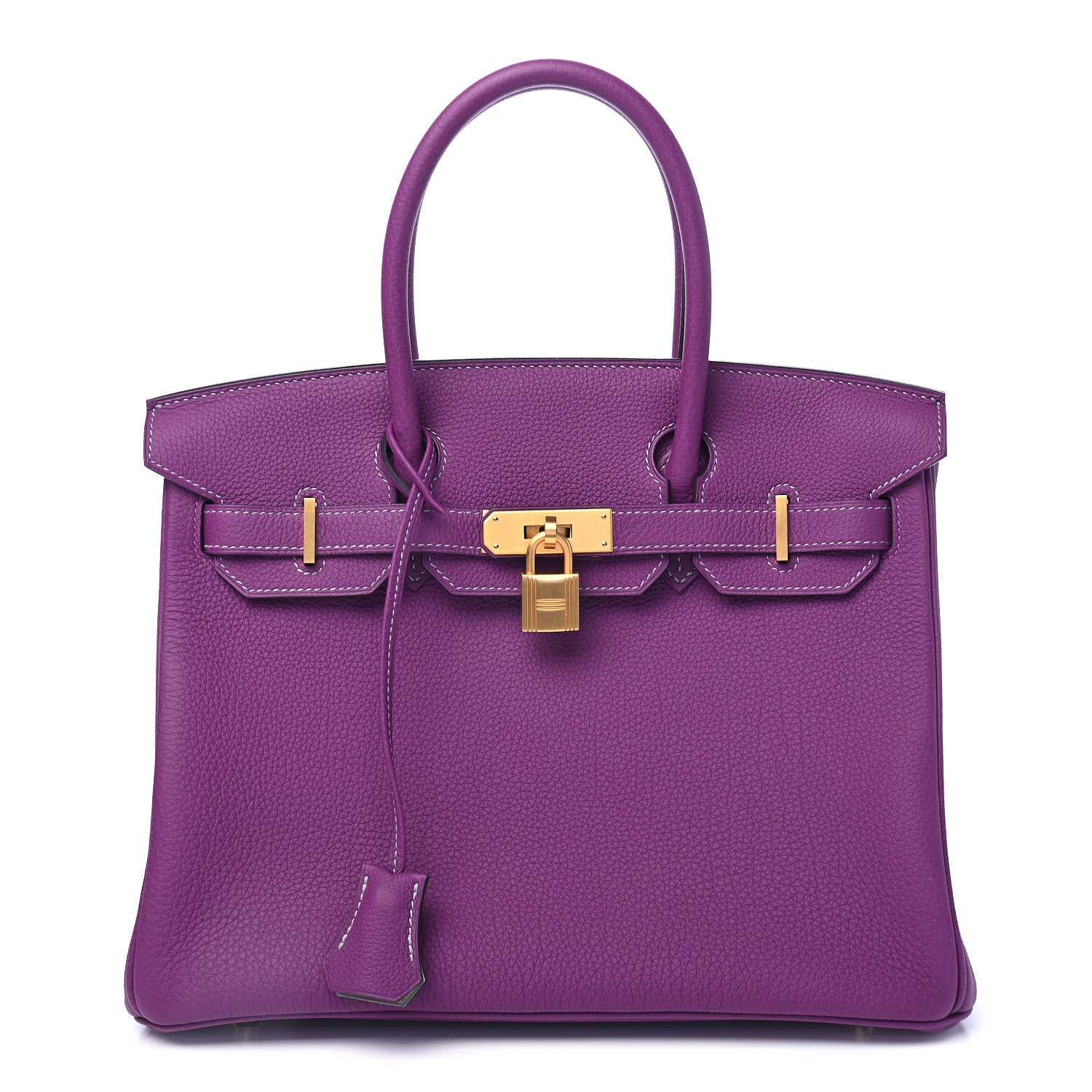 Hermes Togo Horseshoe Birkin 30 Anemone Gris Mouette 1 of 10