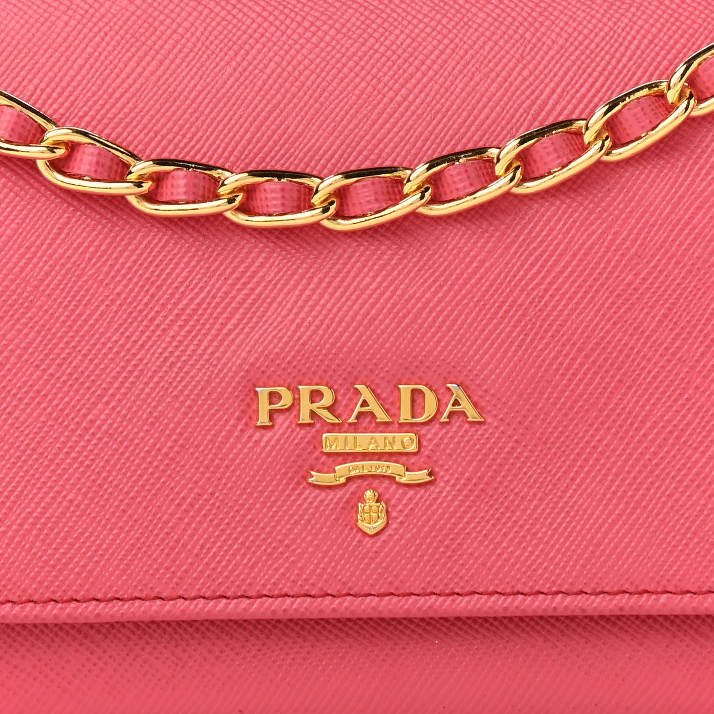 Saffiano Metal Oro Chain Wallet Peonia