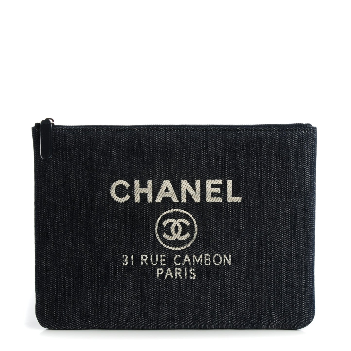 Denim Large Deauville Pouch Dark Blue