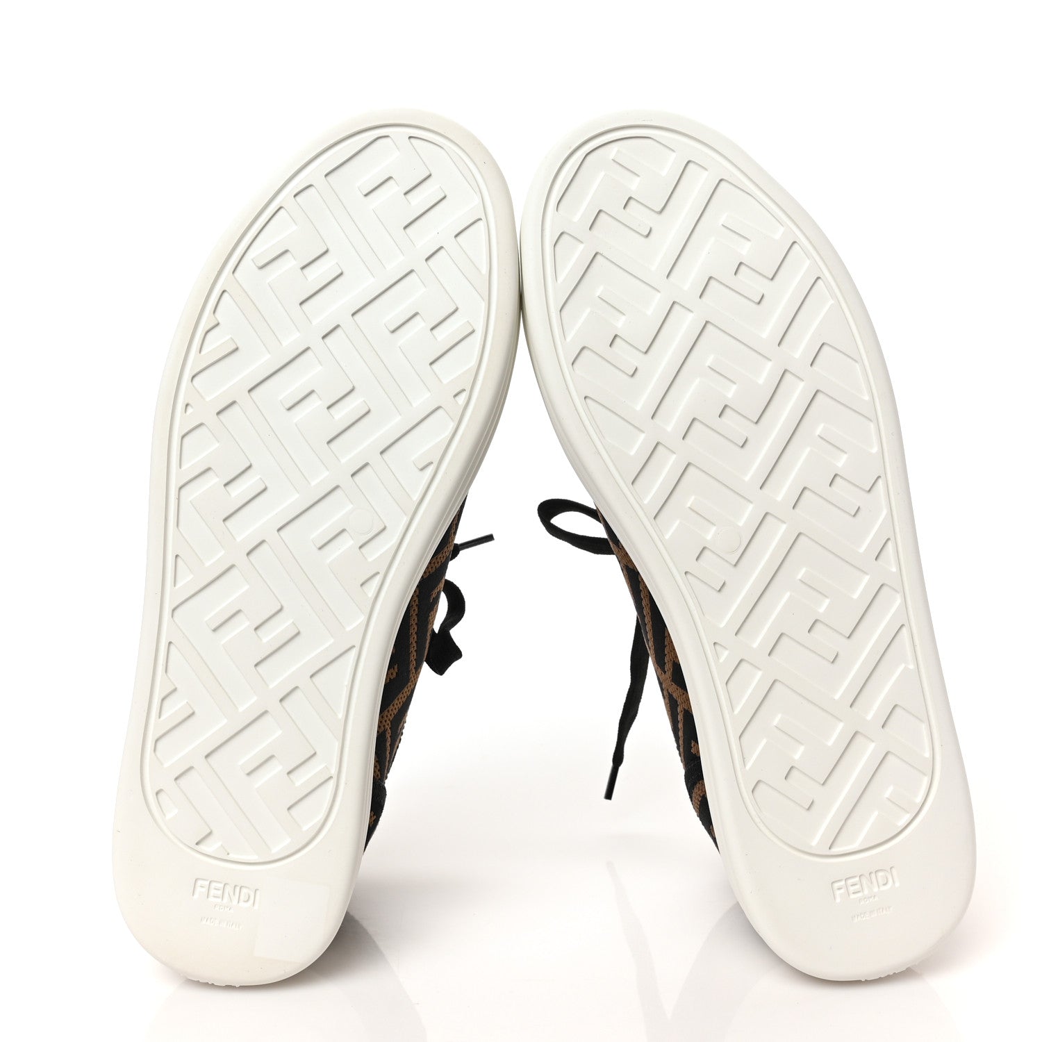 Fendi Fabric FF Micro-Perforated Rise Low Top Sneakers 37.5 Tobacco Black 6 of 7