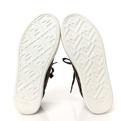 Fendi Fabric FF Micro-Perforated Rise Low Top Sneakers 37.5 Tobacco Black 6 of 7