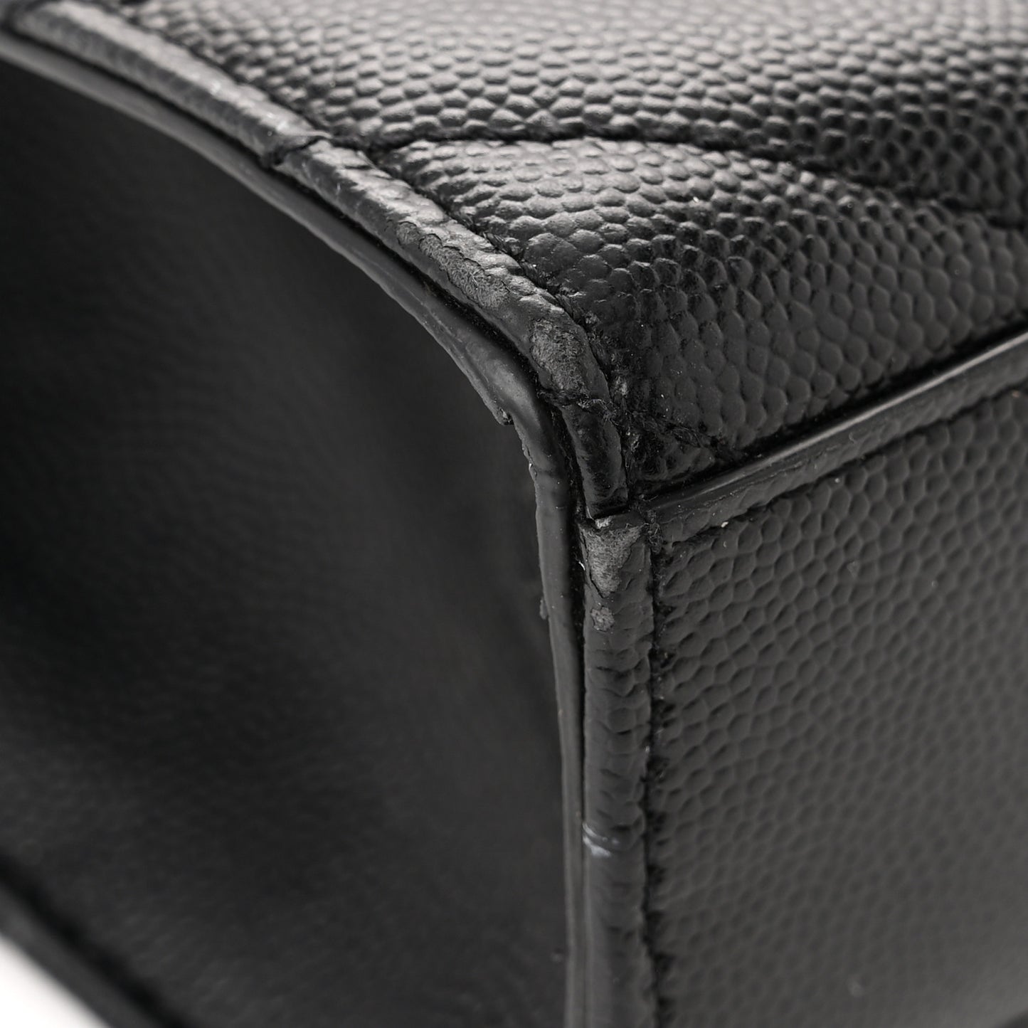 Grain De Poudre Matelasse Chevron Large Monogram Satchel Black