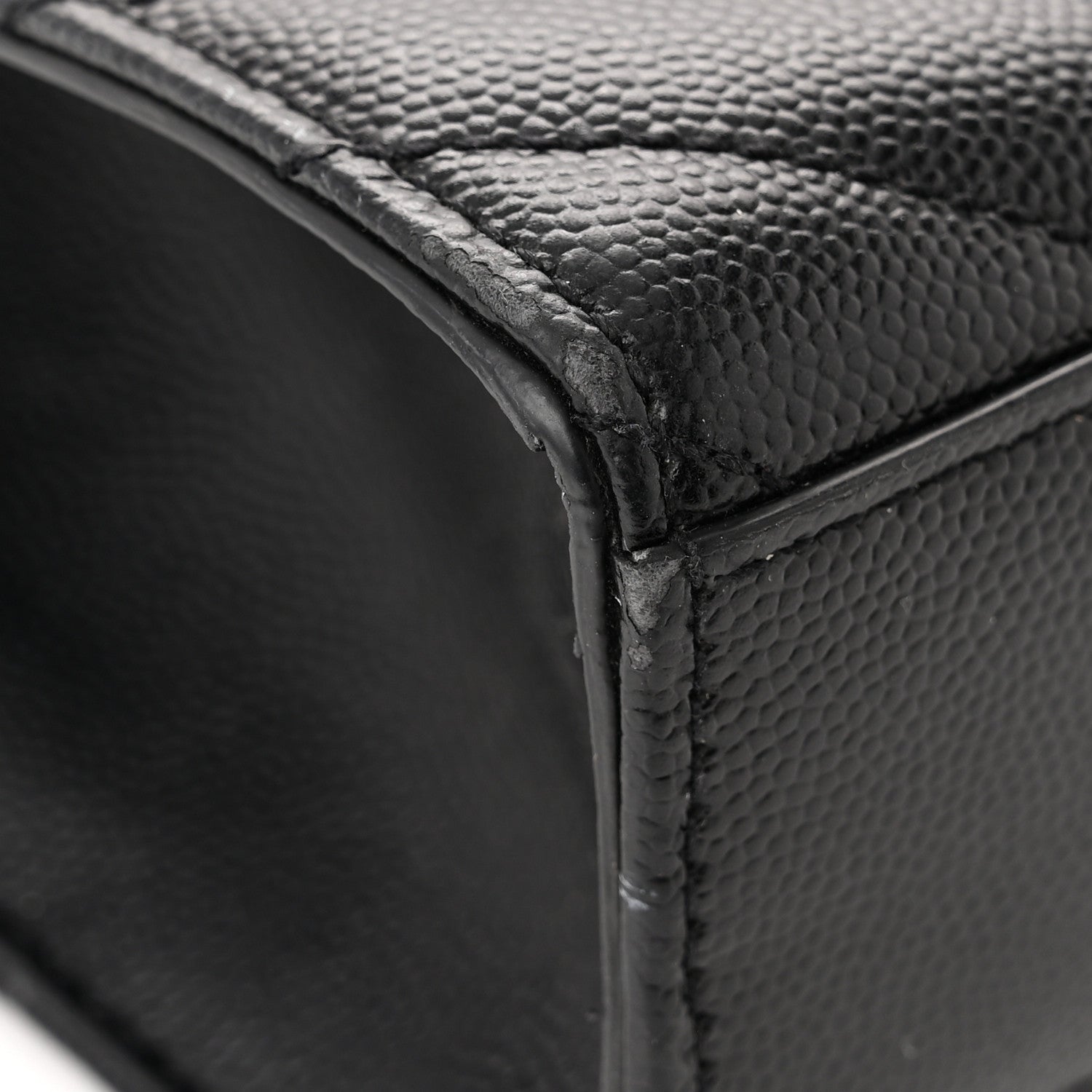 Saint Laurent Grain De Poudre Matelasse Chevron Large Monogram Satchel Black 11 of 14