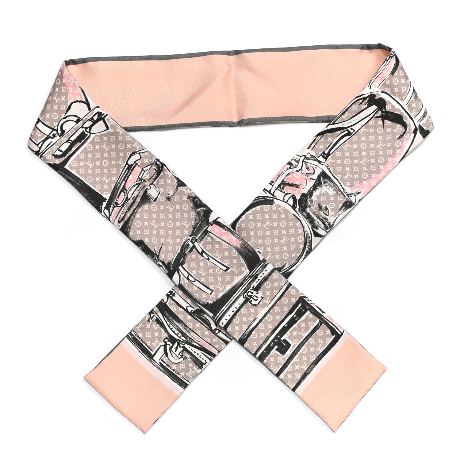 Louis Vuitton Silk Monogram Trunks Bandeau Rose Poudre 1 of 4