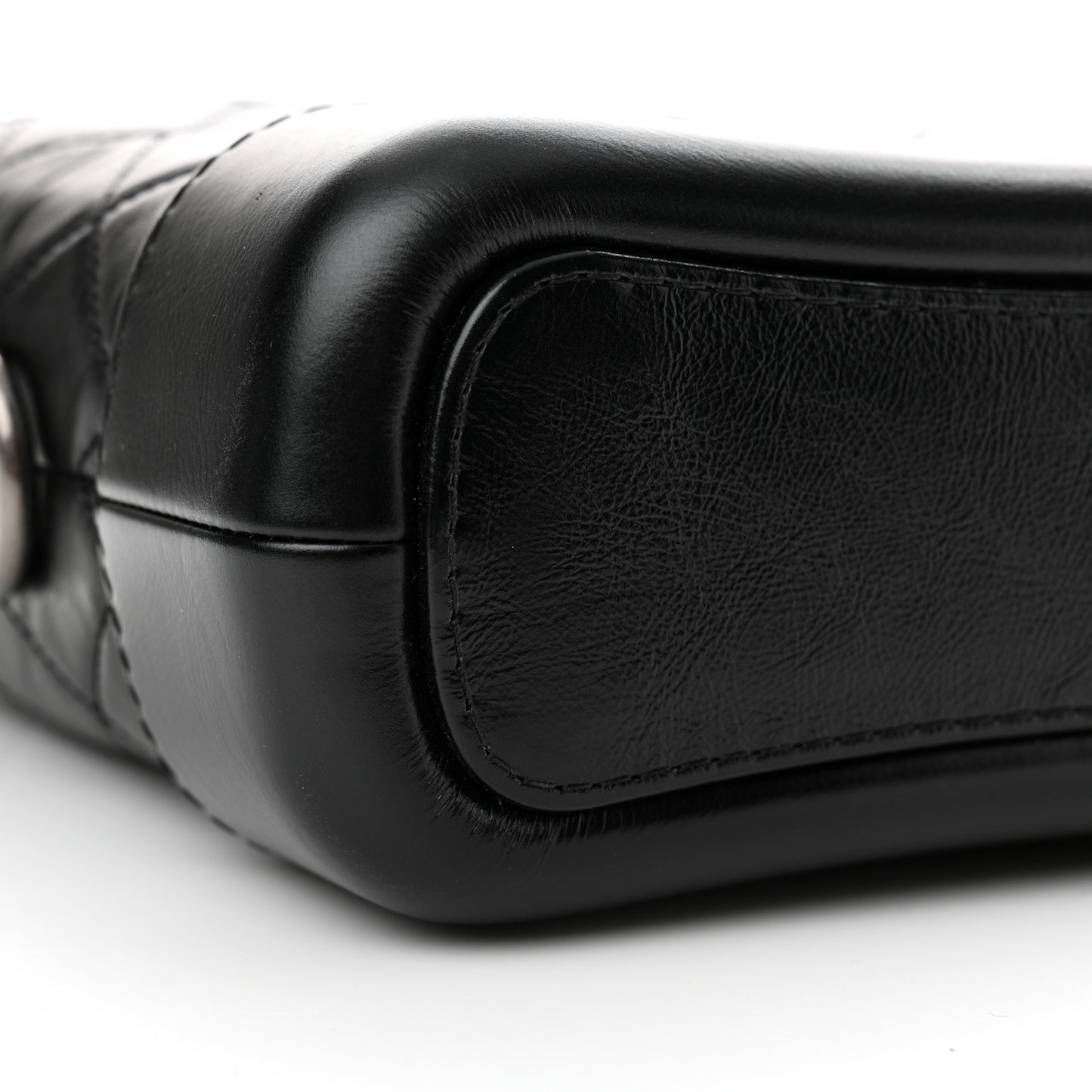 Aged Calfskin Quilted Small Gabrielle Hobo Black