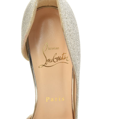 Christian Louboutin Glitter Mini Specchio Iriza 100 Pumps 37 Ivory Light Gold 7 of 10