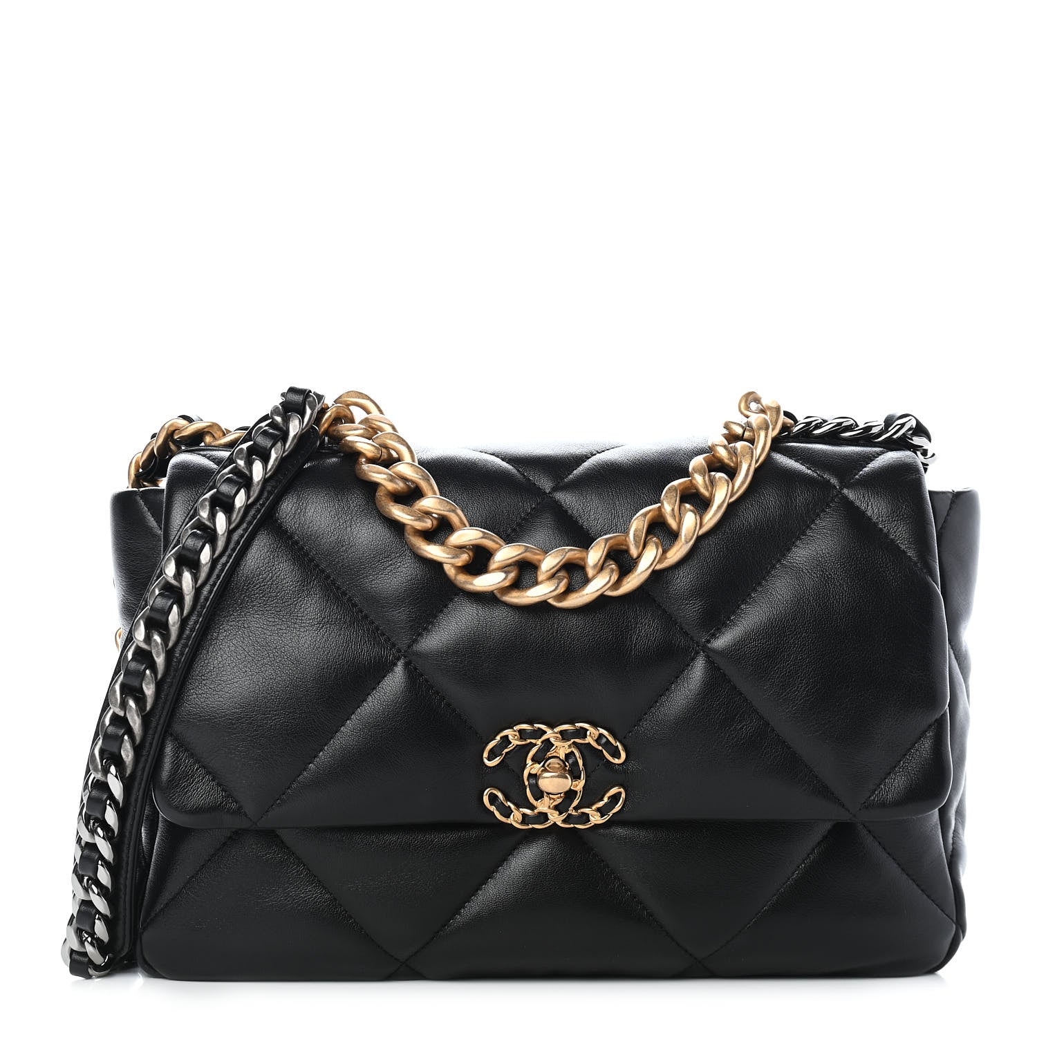 Chanel Lambskin Quilted Large Chanel 19 Flap Black 1 of 9