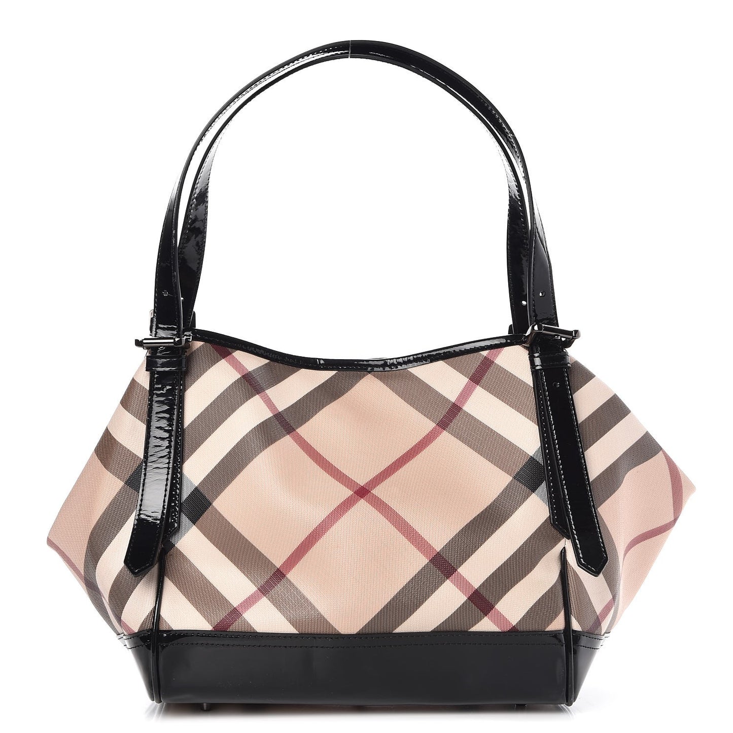 Patent Nova Check Small Tote Black