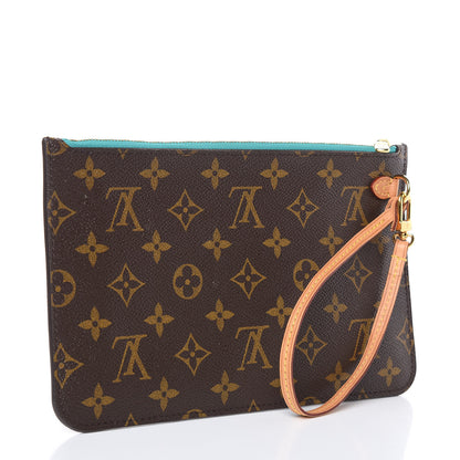 Louis Vuitton Monogram Neverfull MM GM Pochette Turquoise 3 of 7
