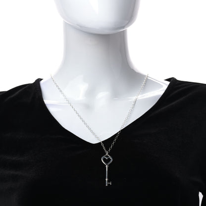 Tiffany Sterling Silver Heart Key Pendant Long Necklace 2 of 4