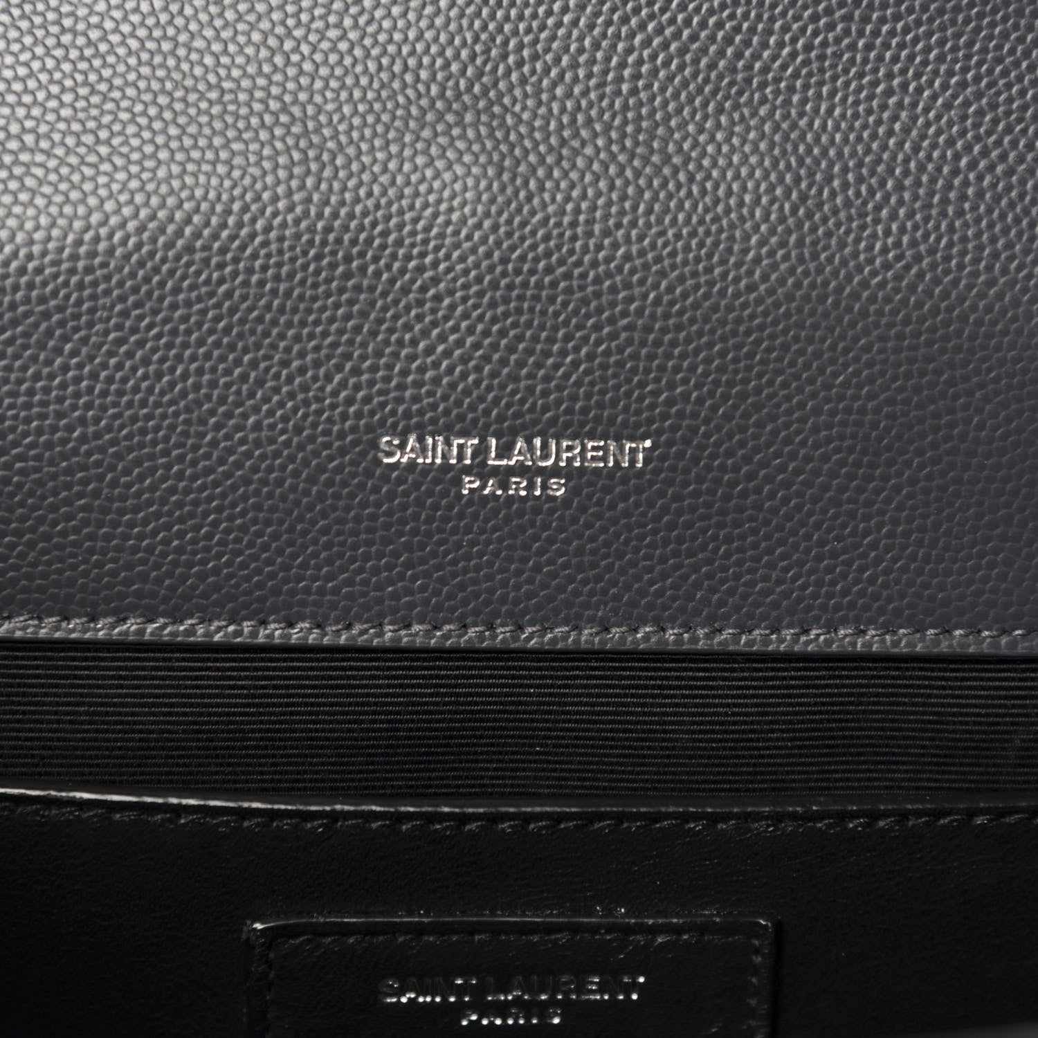 Saint Laurent Grain De Poudre Textured Mixed Matelasse Medium Triquilt Monogram Satchel Dark Smoke 9 of 10