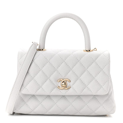 Chanel Caviar Quilted Mini Coco Handle Flap Light Grey 1 of 10
