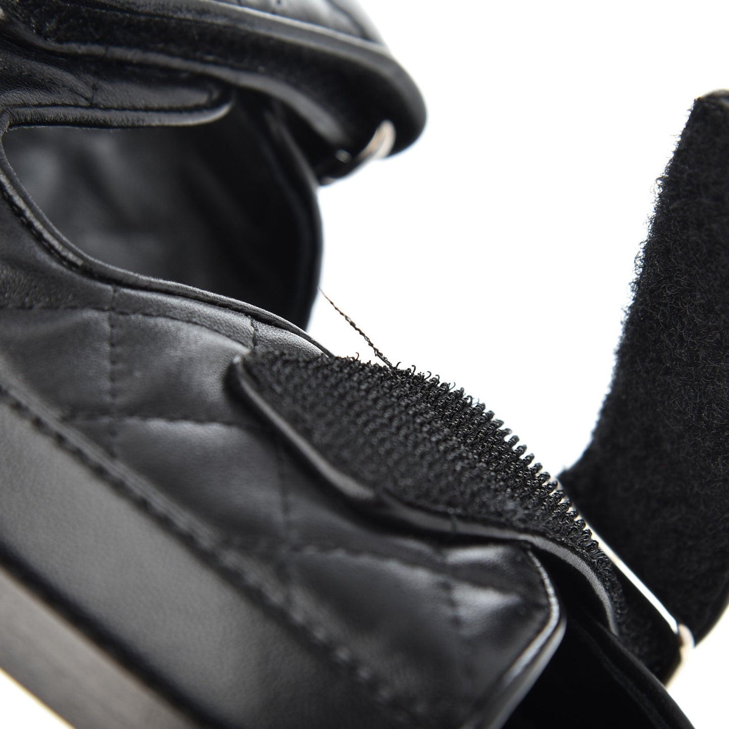 Lambskin Velcro Dad Sandals 37.5 Black