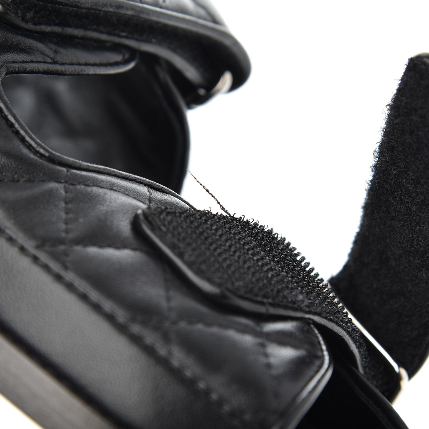 Chanel Lambskin Velcro Dad Sandals 37.5 Black 9 of 12