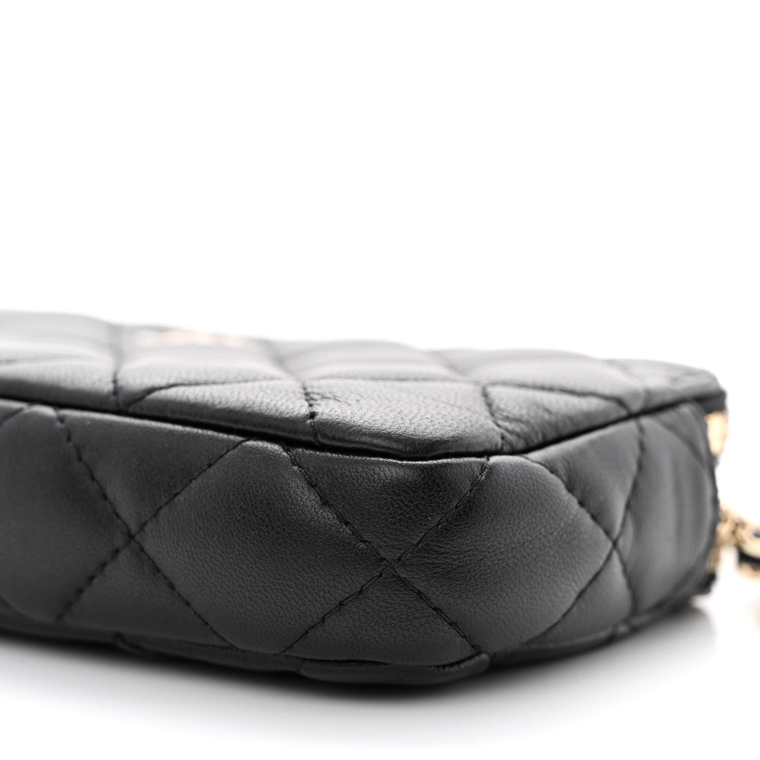 Chanel Lambskin Quilted Small Clutch With Chain Black 13 of 14