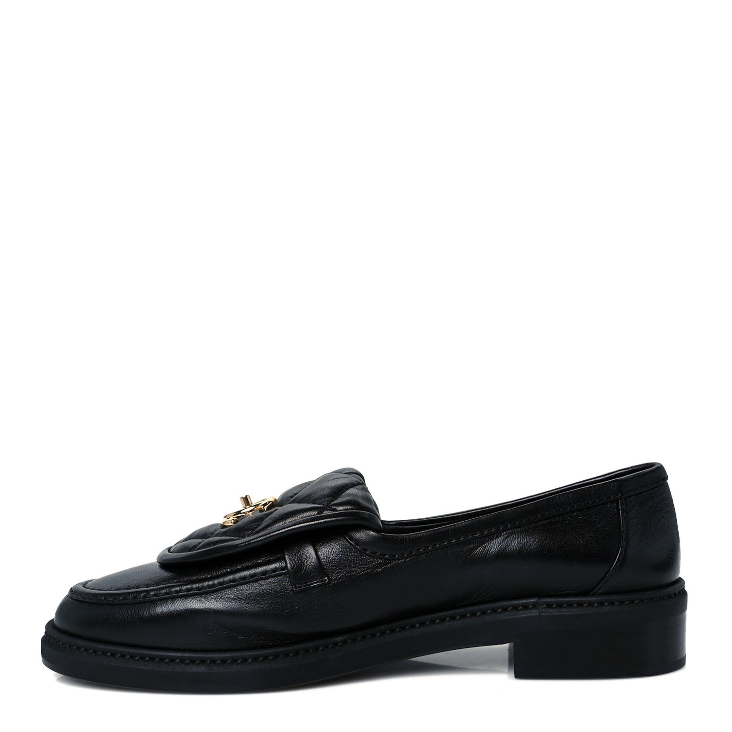 Lambskin Quilted CC Turnlock Loafers 39.5 Black