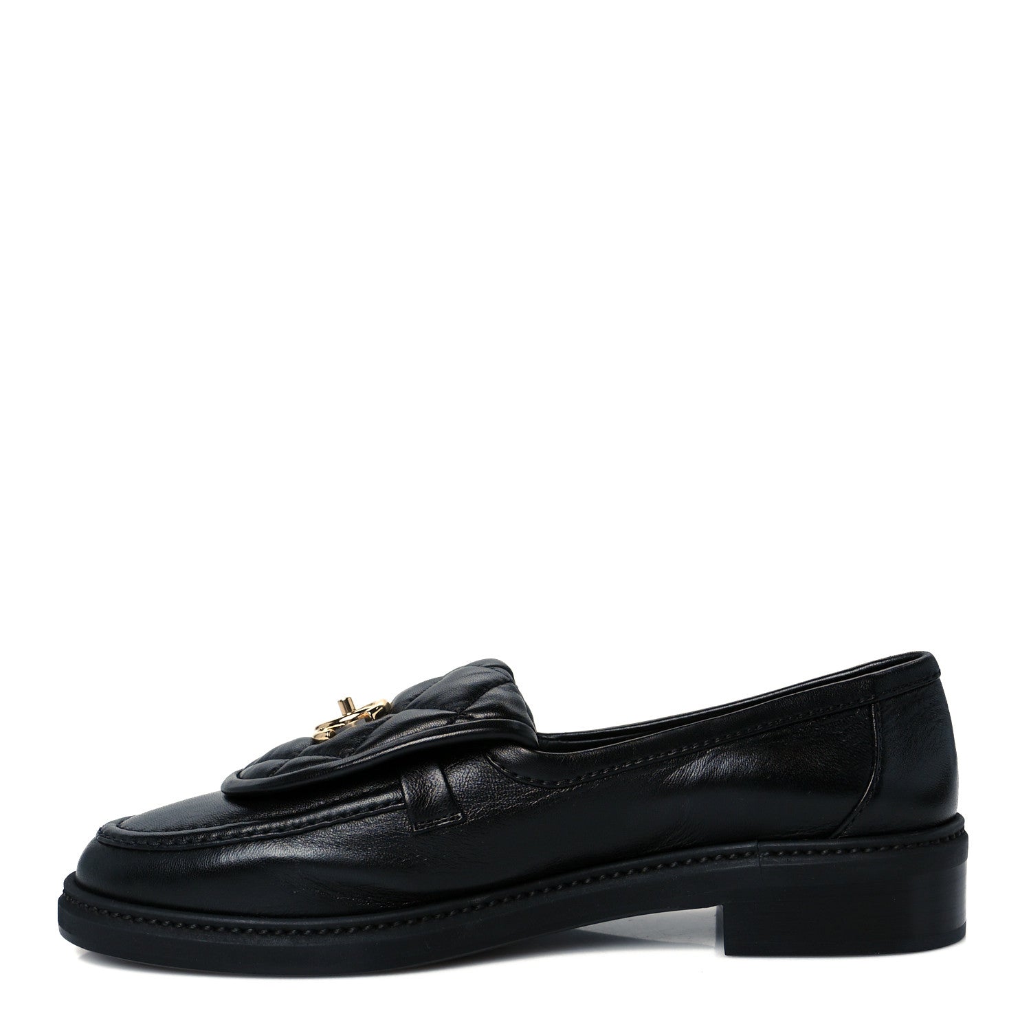 Chanel Lambskin Quilted CC Turnlock Loafers 39.5 Black 1 of 9