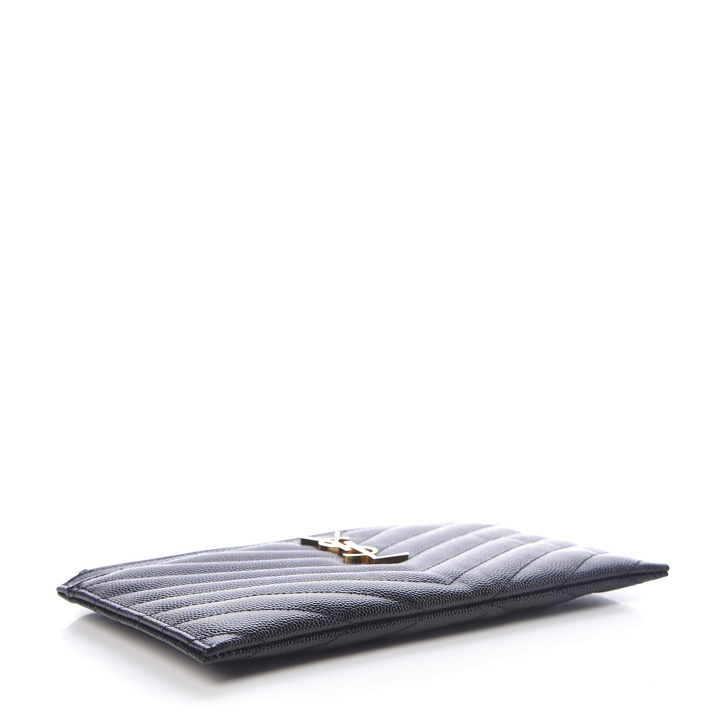 Grain De Poudre Chevron Monogram Bill Pouch Black