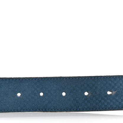Louis Vuitton Suede Calfskin Mini Damier 40mm LV Initiales Belt 90 36 Blue 4 of 5