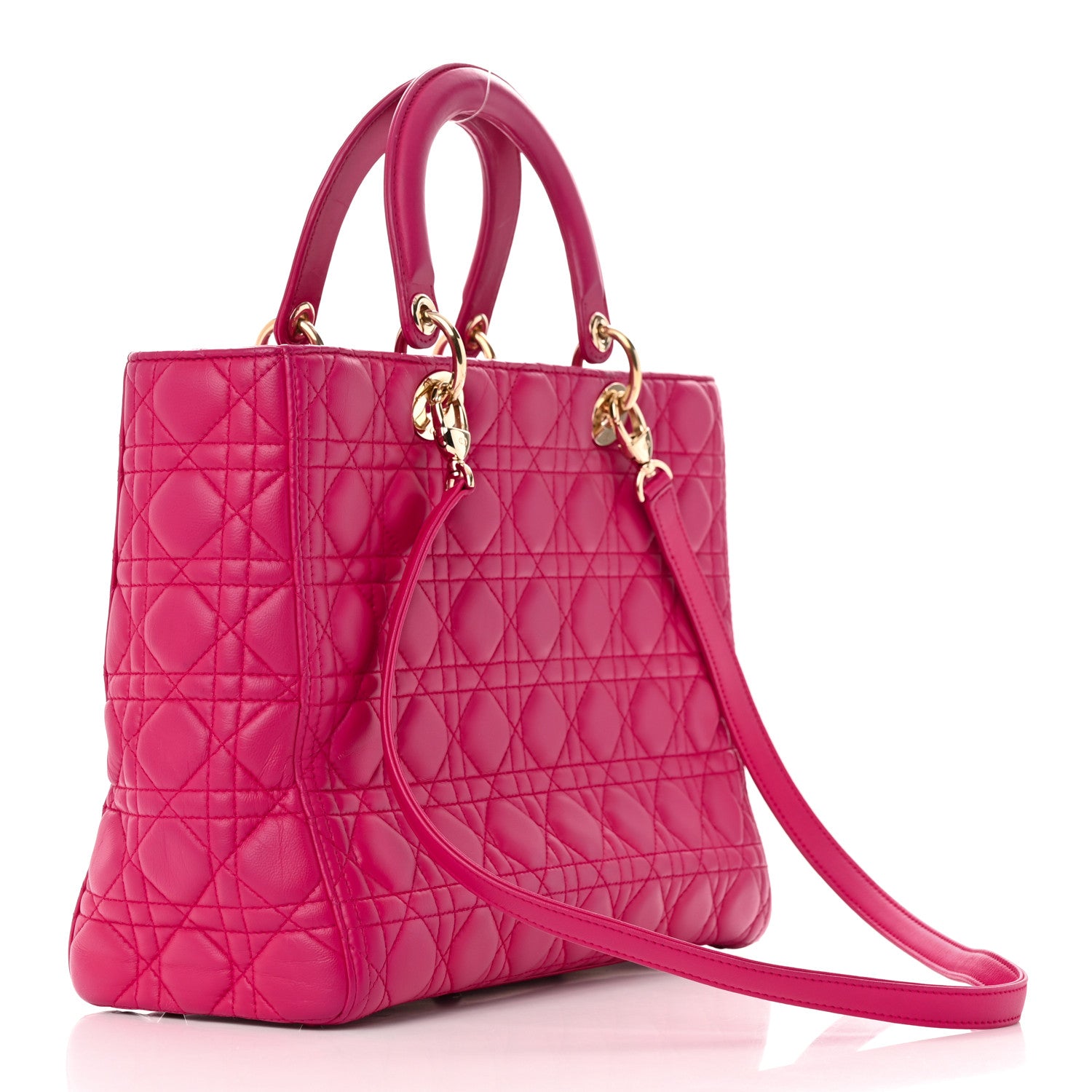 Christian Dior Lambskin Cannage Large Lady Dior Pink 3 of 21