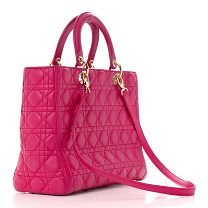 Christian Dior Lambskin Cannage Large Lady Dior Pink 3 of 21