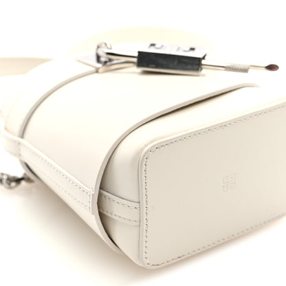 Givenchy Box Calfskin Micro Shark Lock Bucket Bag White 8 of 9