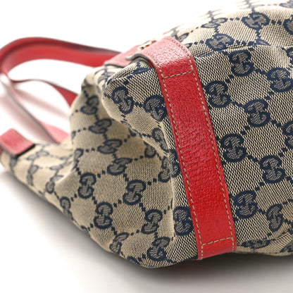 Gucci Monogram Medium Abbey Shoulder Bag Navy Red 9 of 10