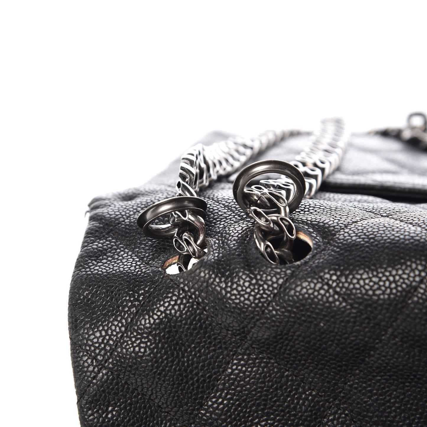 Washed Caviar Quilted 2.55 Reissue 227 Bijoux Chain Flap Black