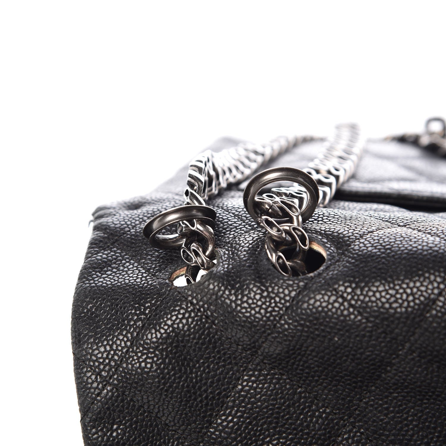 Chanel Washed Caviar Quilted 2.55 Reissue 227 Bijoux Chain Flap Black 12 of 16