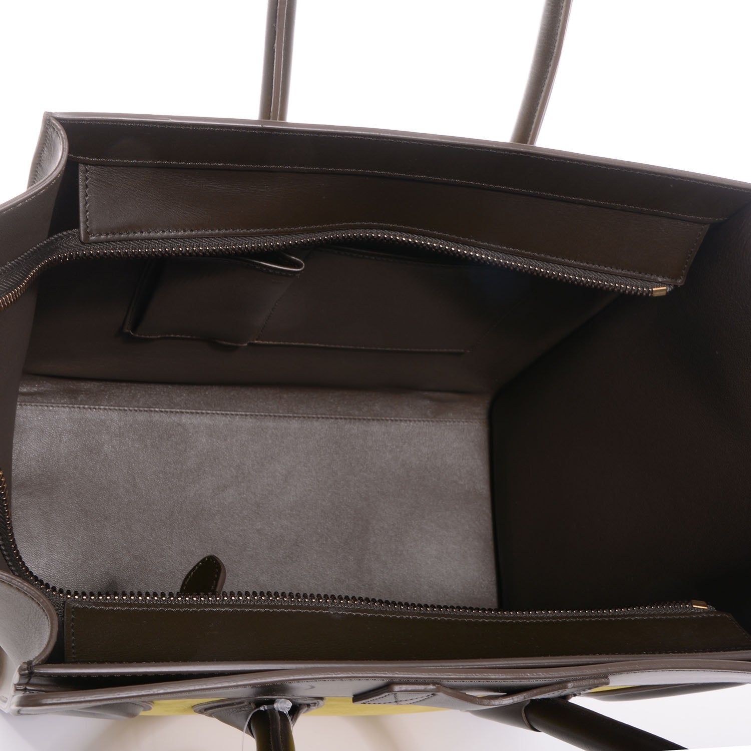 Celine Nubuck Calfskin Mini Tri-Color Luggage Chartreuse 8 of 10