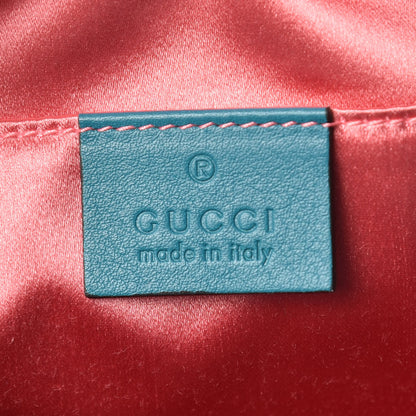 Gucci Velvet Matelasse Small GG Marmont Chain Shoulder Bag Pavone Cyan 6 of 9