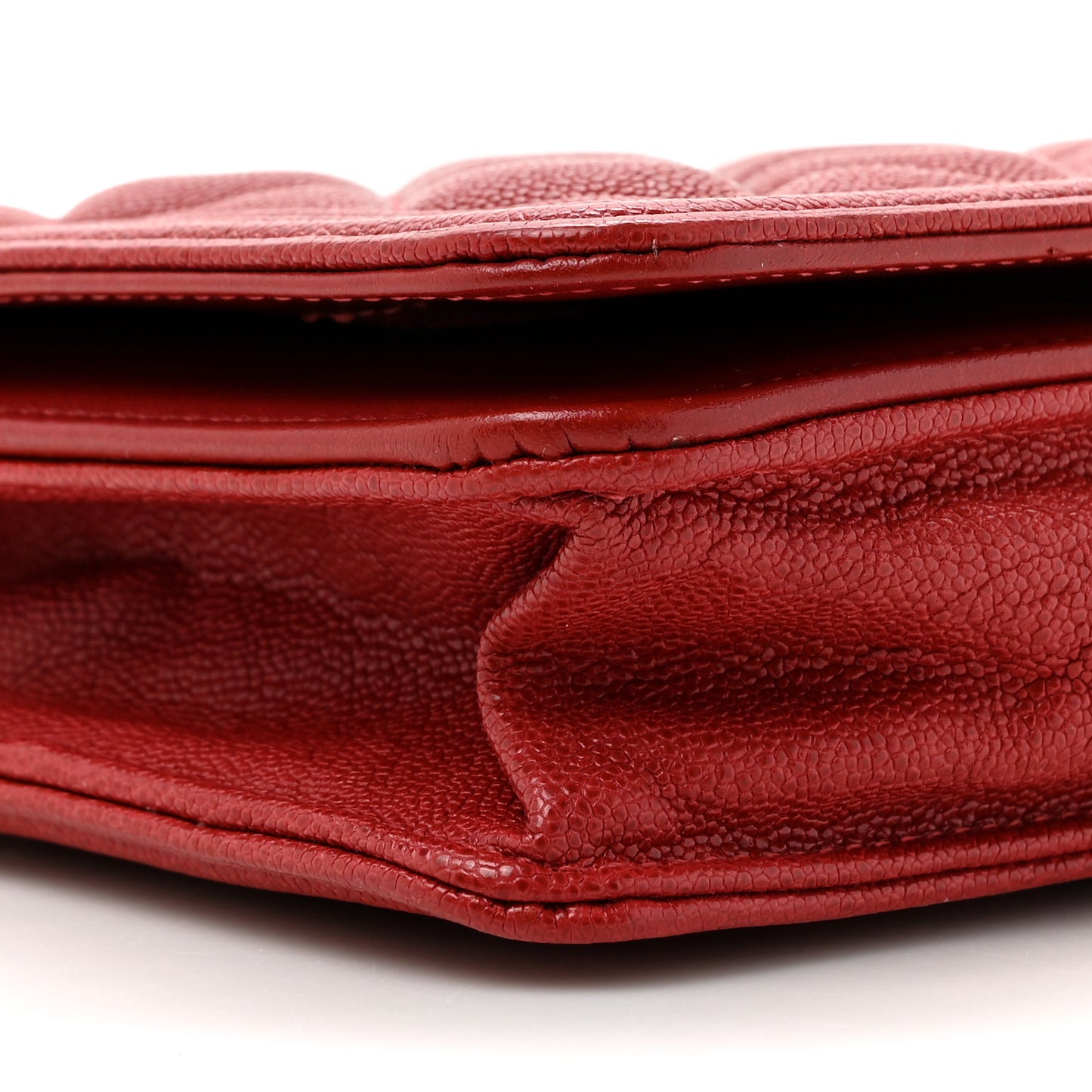 Caviar Quilted Boy Wallet On Chain WOC Red