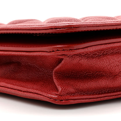 Chanel Caviar Quilted Boy Wallet On Chain WOC Red 12 of 13
