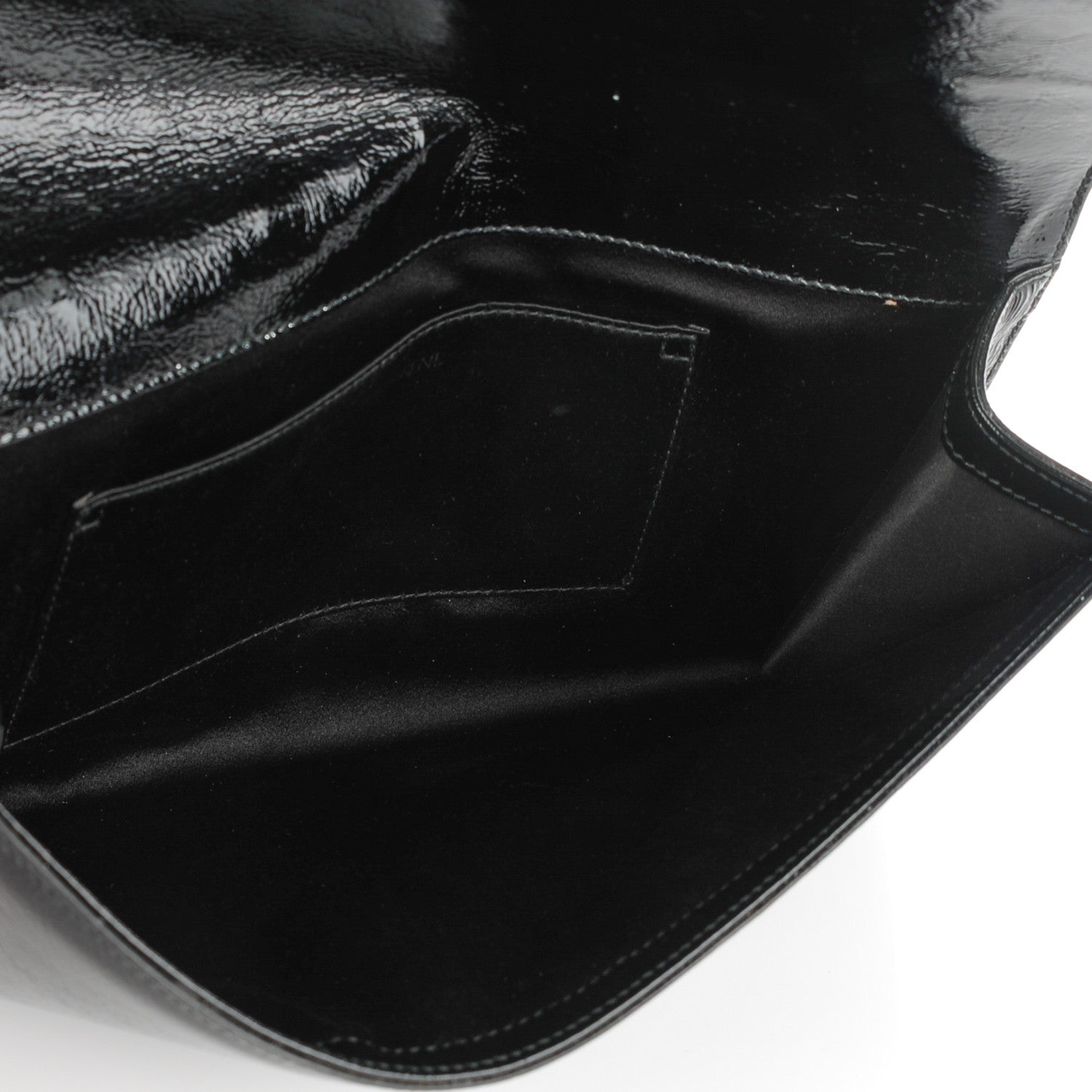 Saint Laurent Textured Patent Monogram Large Belle De Jour Clutch Black 7 of 7