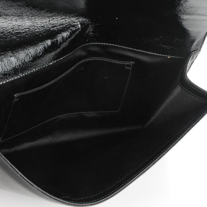 Saint Laurent Textured Patent Monogram Large Belle De Jour Clutch Black 7 of 7